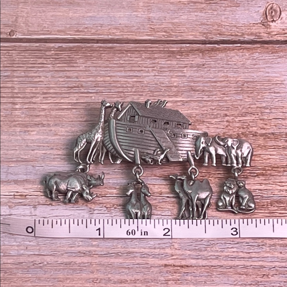 JJ Silver Noah's Ark Animal Brooch - Picture 10 of 10